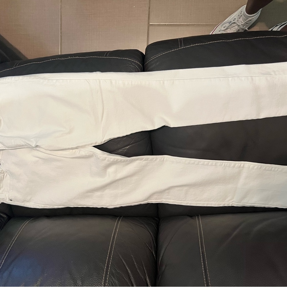 White Straight-Leg Jeans